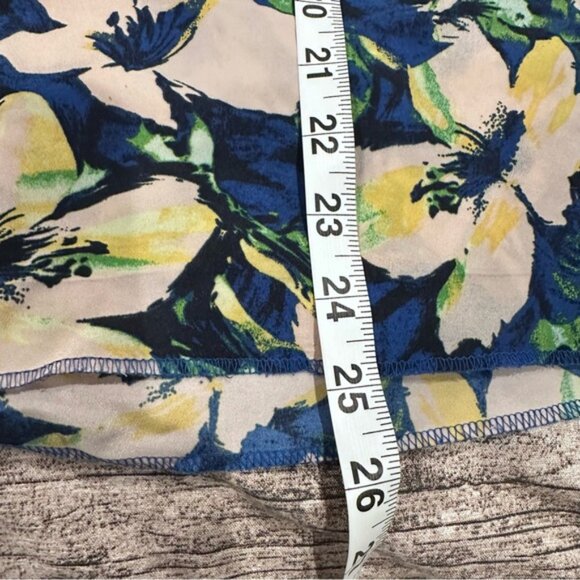 J Crew Polyester Oversized Floral Blue and Green Women's Blouse Size Small - Picture 5 of 5